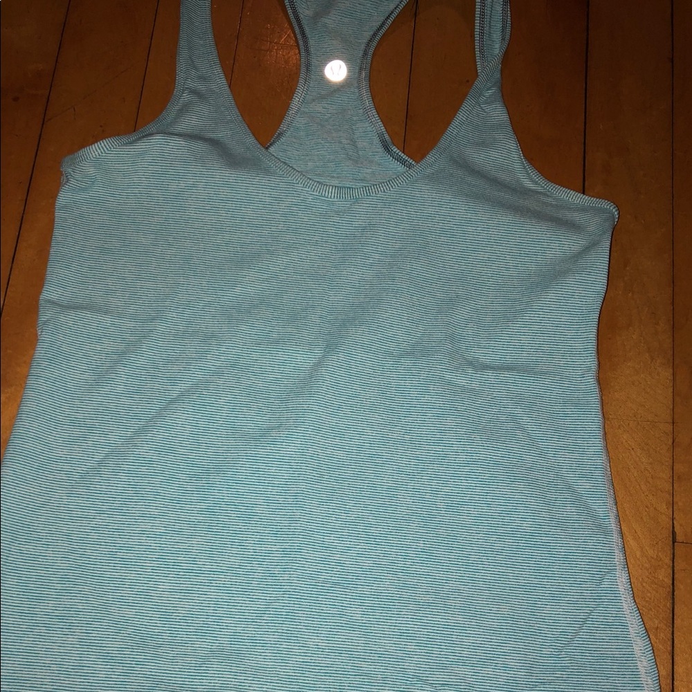 Lululemon cool racer back heathered blue.